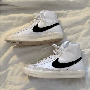 Nike White and Black High-Top Sneakers